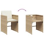 vidaXL Ensemble à manger de jardin et coussins 15 Pièces beige