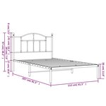vidaXL Cadre de lit métal avec tête de lit blanc 107x203 cm