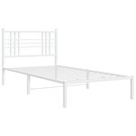 vidaXL Cadre de lit métal avec tête de lit blanc 100x200 cm