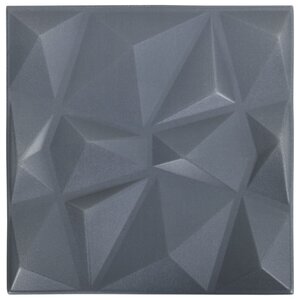 vidaXL Panneaux muraux 3D 48 Pièces 50x50 cm gris diamant 12 m²