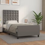 vidaXL Cadre de lit avec tête de lit Gris 100x200 cm Similicuir