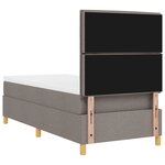 vidaXL Lit ressort avec matelas taupe 90x200 cm tissu