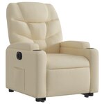 vidaXL Fauteuil inclinable électrique crème tissu