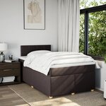 vidaXL Sommier à lattes de lit et matelas marron foncé 120x190cm tissu