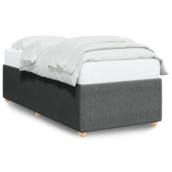 vidaXL Cadre de lit Gris foncé 100 x 200 cm Tissu