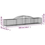 vidaXL Paniers à gabions arqués 13 Pièces 300x50x40/60 cm fer galvanisé