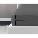 Drap Housse 100  coton 160 x 200 x 30 cm gris foncé