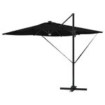 vidaXL Parasol Déporté Roma avec LEDs Noir 286x285x270 cm Aluminium