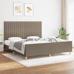vidaXL Cadre de lit avec tête de lit Taupe 180x200 cm Tissu