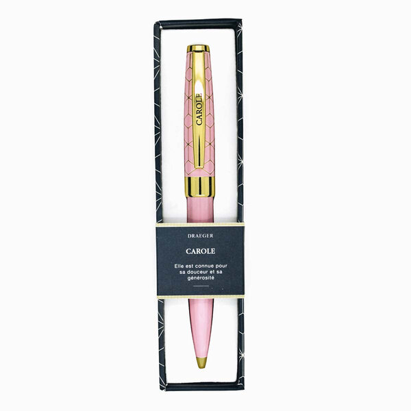 Stylo personnalisé prénom de femme au choix - Pastel Chic - Carole - Draeger