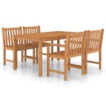 vidaXL Ensemble à manger de jardin 5 Pièces Bois de teck solide