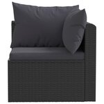 vidaXL Canapés de jardin 2 Pièces avec coussins Résine tressée Noir