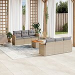 vidaXL Salon de jardin avec coussins 7Pièces mélange beige résine tressée
