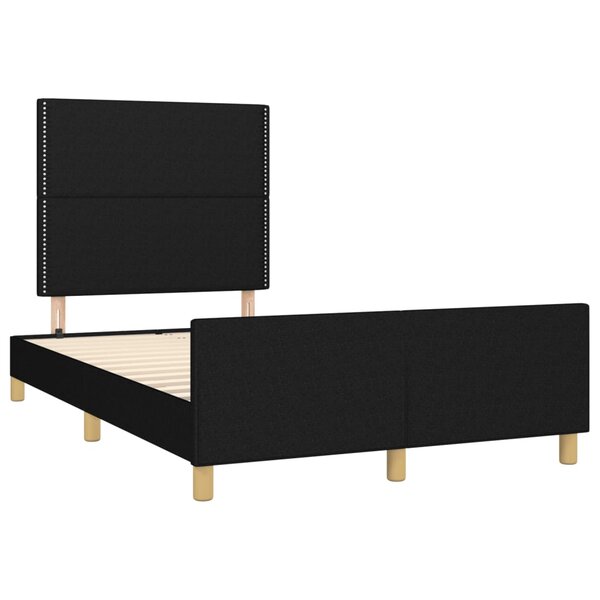vidaXL Cadre de lit avec tête de lit noir 120x190 cm tissu