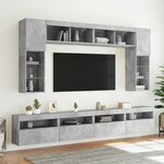 vidaXL Meuble TV mural avec lumières LED gris béton 60x30x40 cm