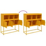 vidaXL Buffet jaune moutarde 100 5x39x107 cm acier laminé à froid