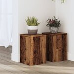vidaXL Supports pour plantes 2 Pièces vieux bois bois d'ingénierie