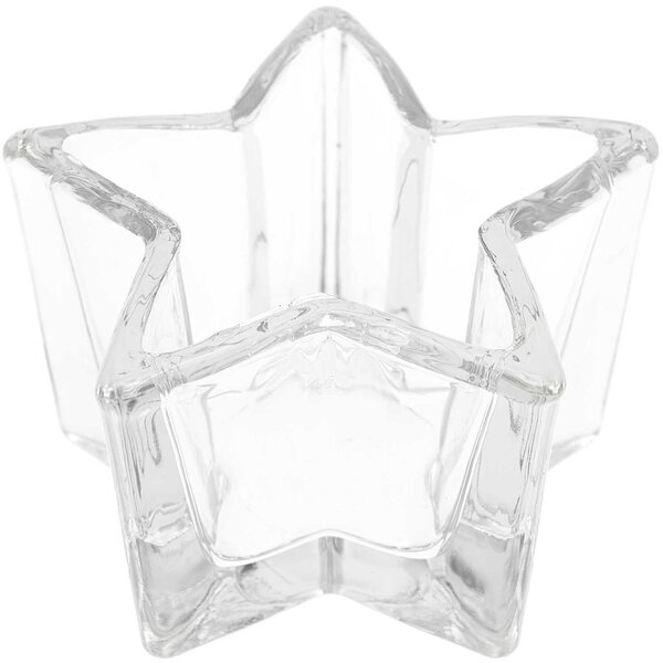 Bougeoir en verre étoile 10 8 cm