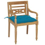 vidaXL Chaises Batavia avec coussins lot de 8 Bois de teck solide