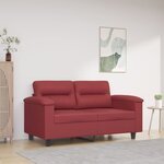 vidaXL Canapé à 2 places Rouge bordeaux 120 cm Similicuir