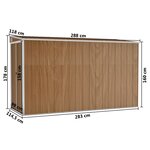 vidaXL Abri de jardin mural Marron 118x288x178 cm Acier galvanisé