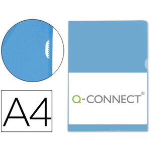 Pochette coin q-connect polypropylène eco 12/100e coloris bleu sachet 10 unités