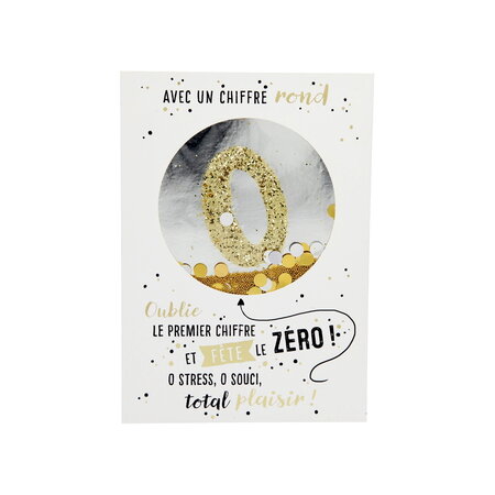 Carte de voeux paillettes - anniversaire - oublie le premier chiffre ...