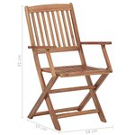 vidaXL Chaises pliables de jardin 2 Pièces avec coussins Bois d'acacia