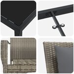 vidaXL Ensemble de jardin de 9 pièces avec coussins gris en poly rattan