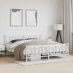 vidaXL Cadre de lit métal avec tête de lit/pied de lit blanc 180x200cm