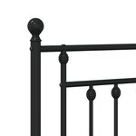 vidaXL Tête de lit métal noir 150 cm