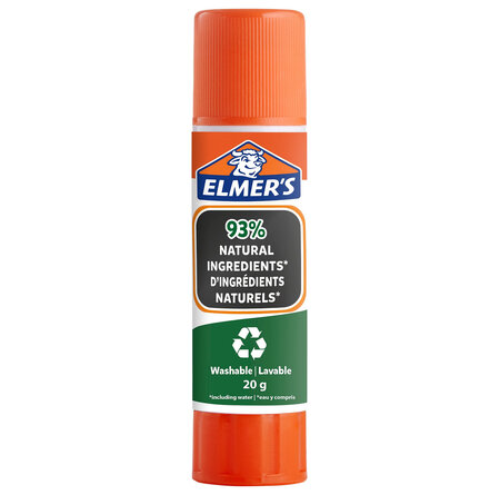 Elmer's stic bâton de colle pure  93   d'ingrédients naturels  Idéal pour les écoles et le bricolage  20g x 1