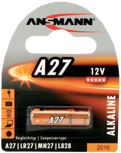 Pile alcaline A27, 12 Volt, blister de 1