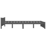 vidaXL Cadre de lit Gris Bois massif 135x190 cm Double