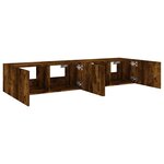 vidaXL Meubles TV muraux et lumières LED 2Pièces chêne fumé 80x35x31 cm