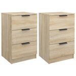 vidaXL Tables de chevet 2 Pièces Chêne sonoma 40x36x65 cm