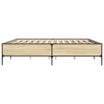 vidaXL Cadre de lit chêne sonoma 180x200 cm bois d'ingénierie et métal