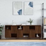 vidaXL Buffets 3 Pièces Chêne marron Bois d'ingénierie