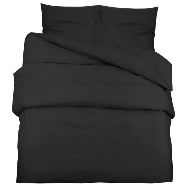 vidaXL Ensemble de housse de couette Noir 240x220 cm Microfibre légère