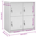 vidaXL Armoire à casiers Gris clair 90x45x92 5 cm Acier