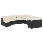 vidaXL Salon de jardin 11 Pièces avec coussins noir résine tressée