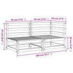 vidaXL Canapé de jardin 2 places cire marron bois pin massif