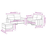 vidaXL Ensemble de canapés 3 Pièces avec coussins Crème Tissu