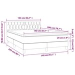 vidaXL Sommier à lattes de lit avec matelas Crème 140x200 cm Tissu