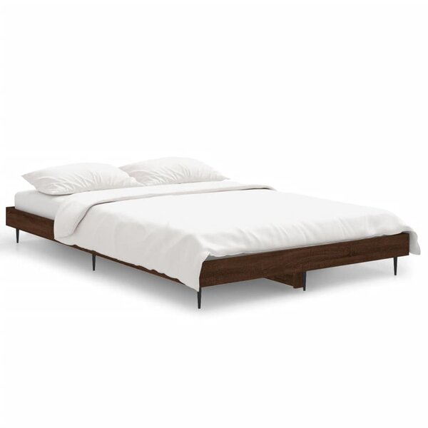 vidaXL Cadre de lit chêne marron 120x190 cm bois d'ingénierie