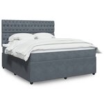 vidaXL Sommier à lattes de lit et matelas Gris foncé 180x200cm Velours