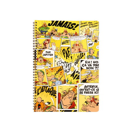 Cahier à spirales a5 - 120 pages - astérix et obélix - bd jaune