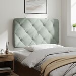 vidaXL Coussin de tête de lit gris clair 90 cm velours