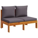 vidaXL Salon de jardin avec coussins 8 Pièces bois massif d'acacia