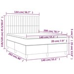 vidaXL Sommier à lattes de lit avec matelas LED Gris clair 140x200 cm